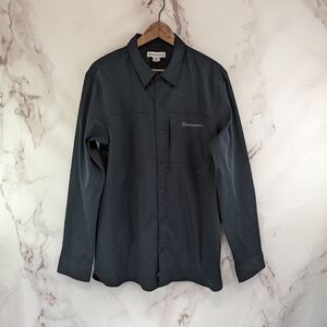 Backcountry Shirt Mens XL Black Button Up Long Sleeve Zip Pocket Hiking Climbing